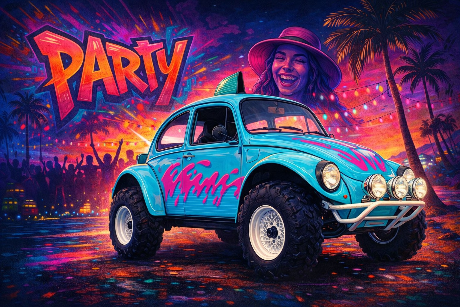How One Blue Baja Bug Turned a Parking Spot Into a Party Beacon